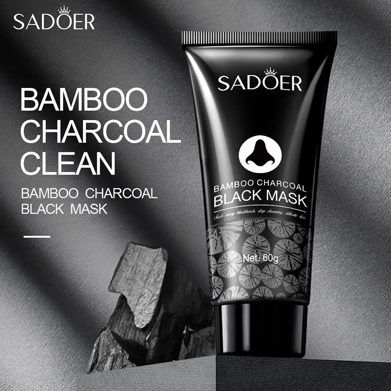 Blackhead Removal Peeling Mask Bamboo Charcoal Deep Pore Cleansing for Face &amp; Nose 60Ml Gentle Exfoliation Flawless Clear Comfort Facial Daily Skin Repair