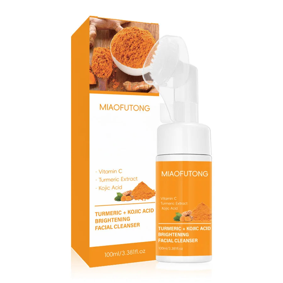 Turmeric Cleanser &amp; Soap Sets Deeply Cleansing Kojic Acid Blackhead Remover Skin Cleansing Oil Control Fade Acne Marks Brighten