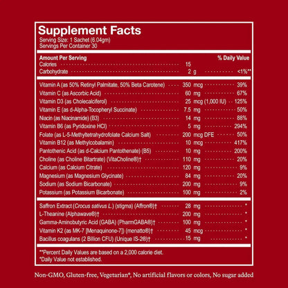 Perimenopause Supplement for Women – Biologica Midlife Essentials Effervescent Drink Mix, 30 Servings with Saffron, L-Theanine &amp; GABA for Mood, Sleep, Focus &amp; Stress Support, plus Probiotics, Ages 40-55 | Perimenopause Vitamins | Menopause Support
