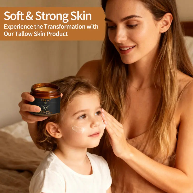 Grass-Fed Beef Tallow Cream with Raw Honey, Deep Moisturizer for Dry Sensitive Skin, Nourishing Face &amp; Body Cream, Natural Clean Skincare for Soft Smooth Skin
