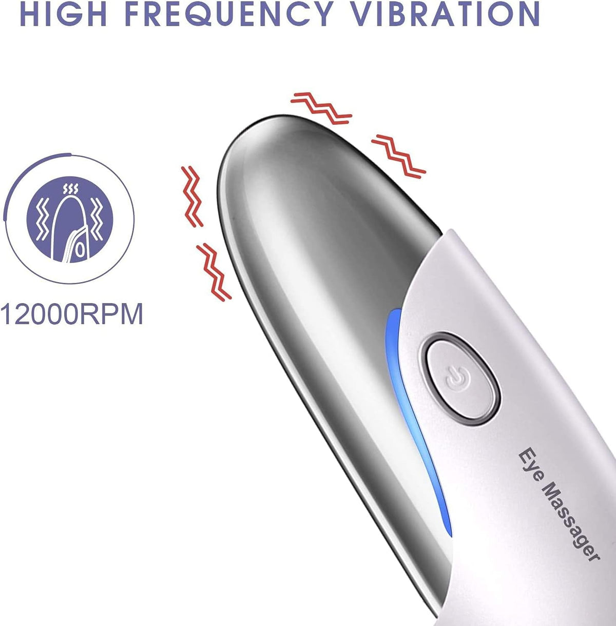 Eye Massager with Heat and Vibration, Anti-Aging Mini Eyes Facial Massager Tool, for Dark Circles Eye Bags Puffiness, Eye Lip Wrinkle Remover Promote Essence Absorption, Gifts for Women &amp; Men…