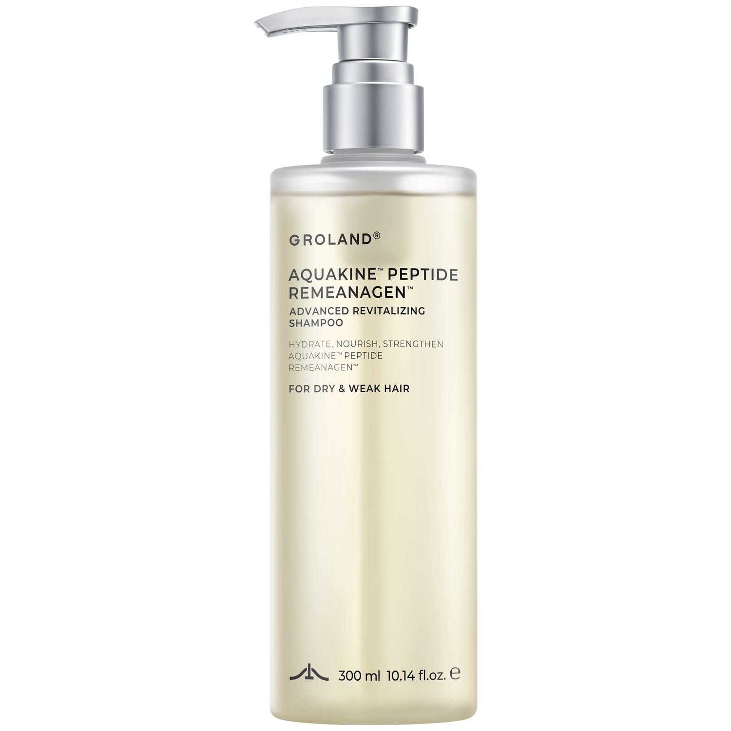 GROLAND Hydrating Shampoo for Dry Hair with Panthenol, Hyaluronic Acid, Ceramide NP, Caffeine, Remeanagen and Aquakine for Soft, Manageable Hair, 10.14 Fl Oz (300 Ml)
