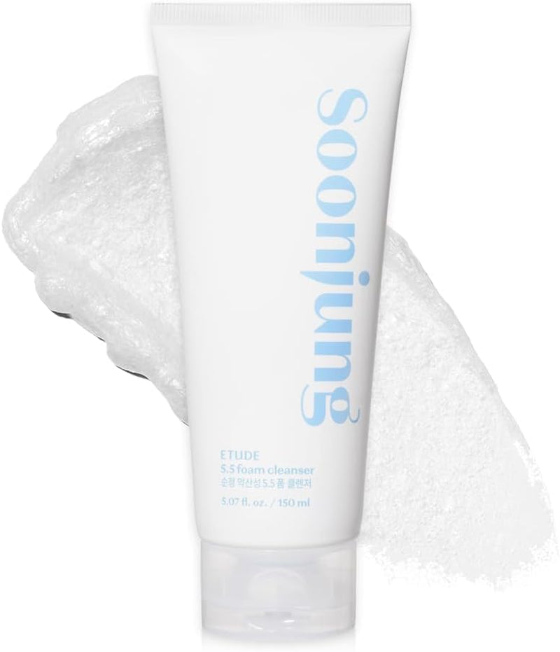 Soonjung 5.5 Foam Cleanser | Soft Bubble Hydrating Vegan Facial Cleanser for Sensitive Skin | Fragrance-Free Low-Ph Korean Cleansing Wash | K-Beauty | Vegan 5.1 Fl. Oz. (150Ml)