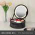 portable travel makeup storage with LED mirror