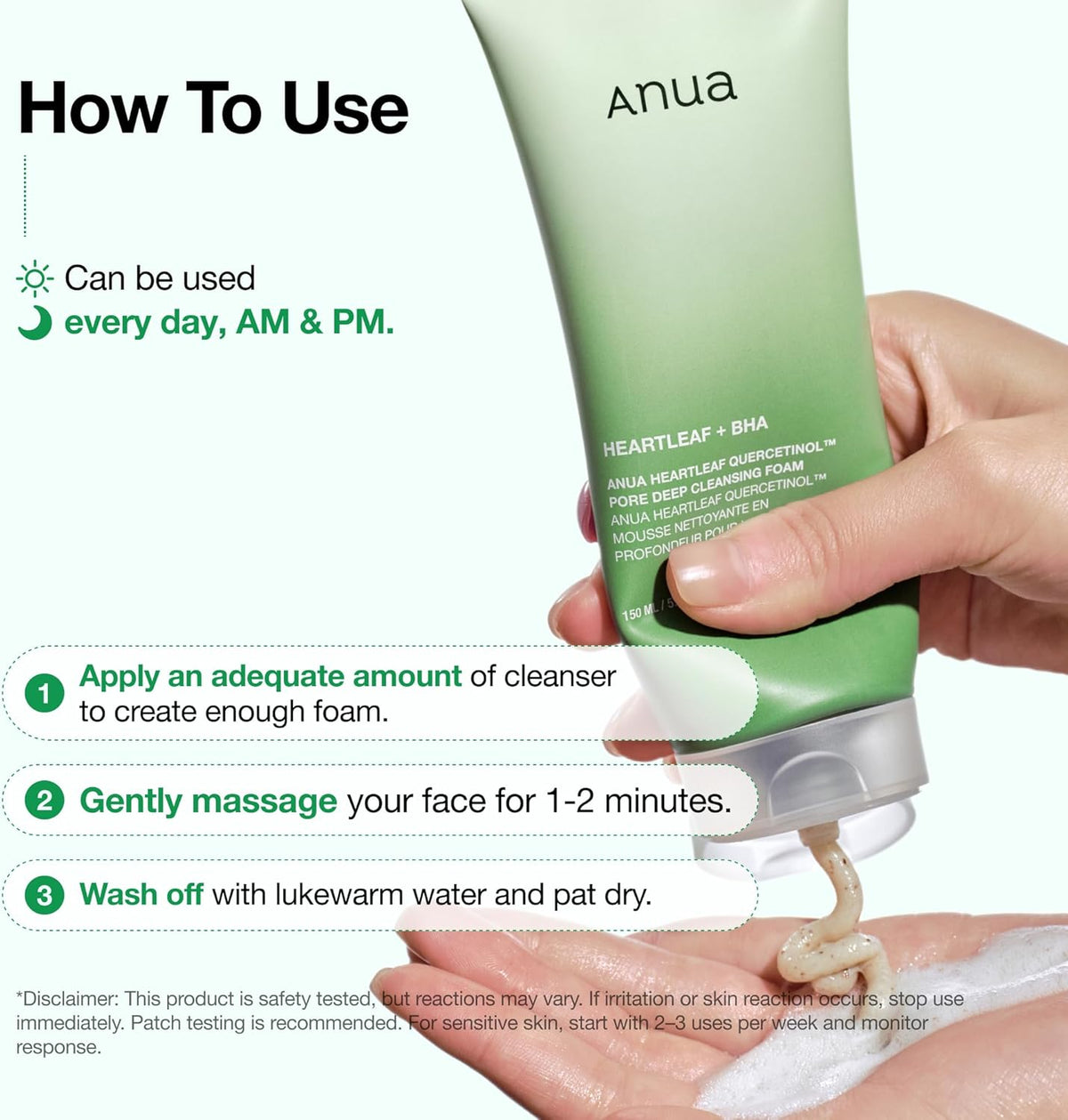 Heartleaf Quercetinol Pore Deep Cleansing Foam, Face Wash for Pore Refining Cleanser, Hydrating Daily Facial Cleanser for Double Cleansing, Gentle Foaming with BHA, Korean Skincare, 5.07 Fl.Oz