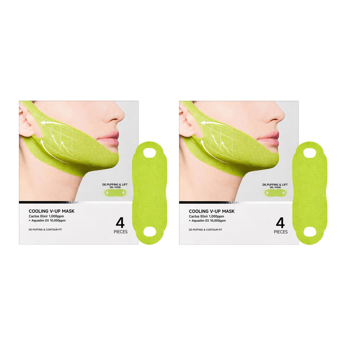 Cooling V-Up Face Lifting Mask Reduce Puffiness &amp; Pore Tightening Contouring Firming Chin Neck V-Shape Facial Patch