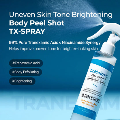 [Dr.Melaxin Official] 2-Step Smoothing Body Glow Routine, Tranexamic Acid Exfoliating Spray &amp; Niacinamide Capsule Cream for Dark Spots &amp; Hyperpigmentation