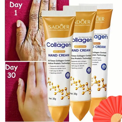 Collagen Anti-Wrinkle Hand Cream Hydrating Anti-Drying Anti-Crack Moisturise Nourish Dry Skin Softening Hand Care Repair Product Nourishing Moisturize