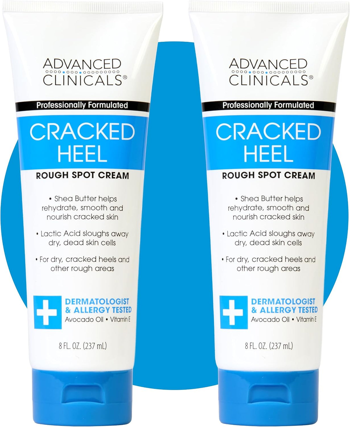 Cracked Heel Cream for Dry Feet, Rough Spots, and Calluses. (Two - 8 Oz)