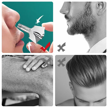 Nose Hair Ear Trimmer for Men Stainless Steel Manual Washable Portable Tondeuse Nez Hair Remover Nose Vibrissa Razor Shaver