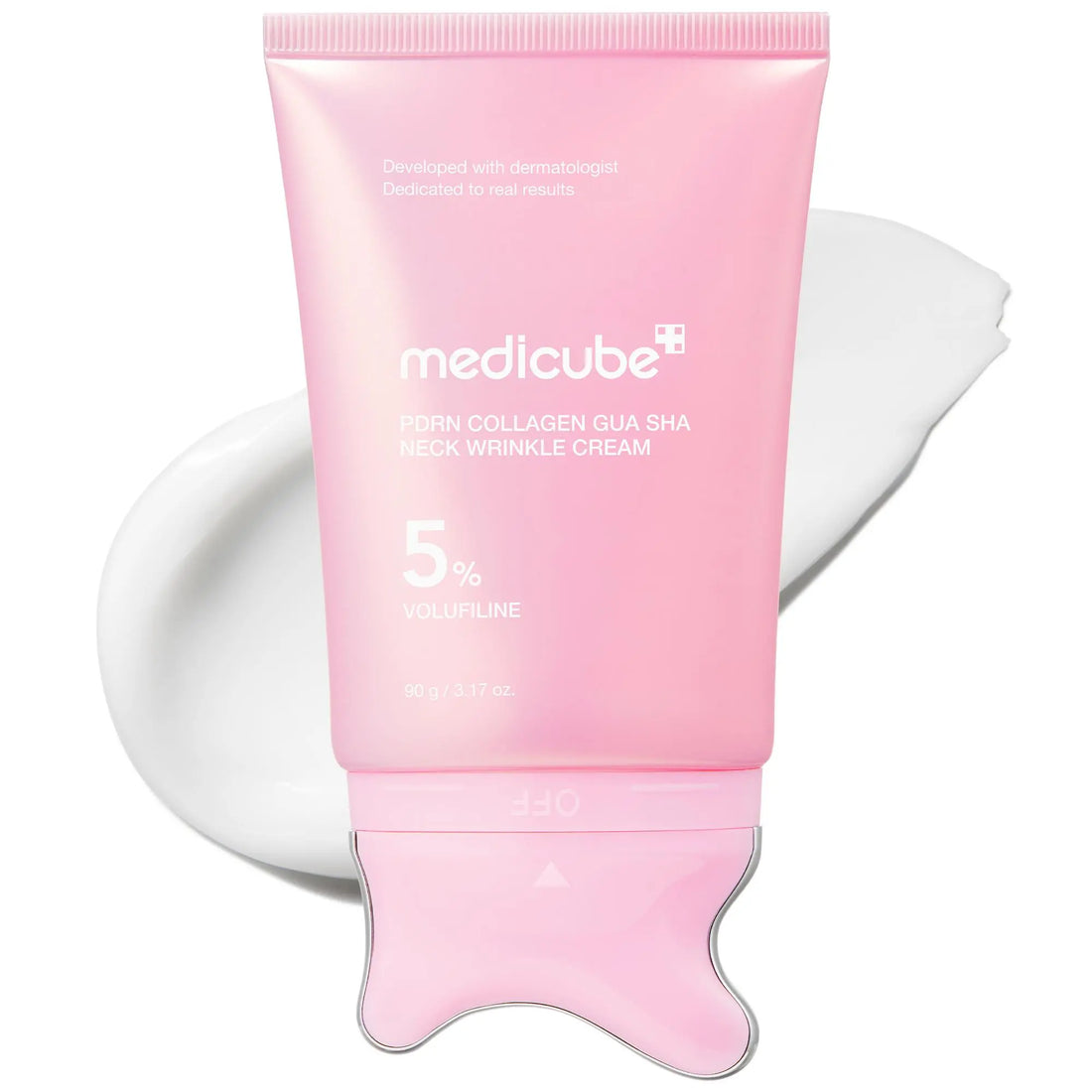 [NEW] [Medicube] PDRN Collagen Gua Sha Neck Wrinkle Cream | Built-In Gua Sha Massager with Volufiline 5% + PDRN | Firming, Contour Care for the Look of Fine Lines, Jawline, Neck, Décolleté,Underarms, Chest, Legs, Shoulder | Massage Cream | Korean Skincare