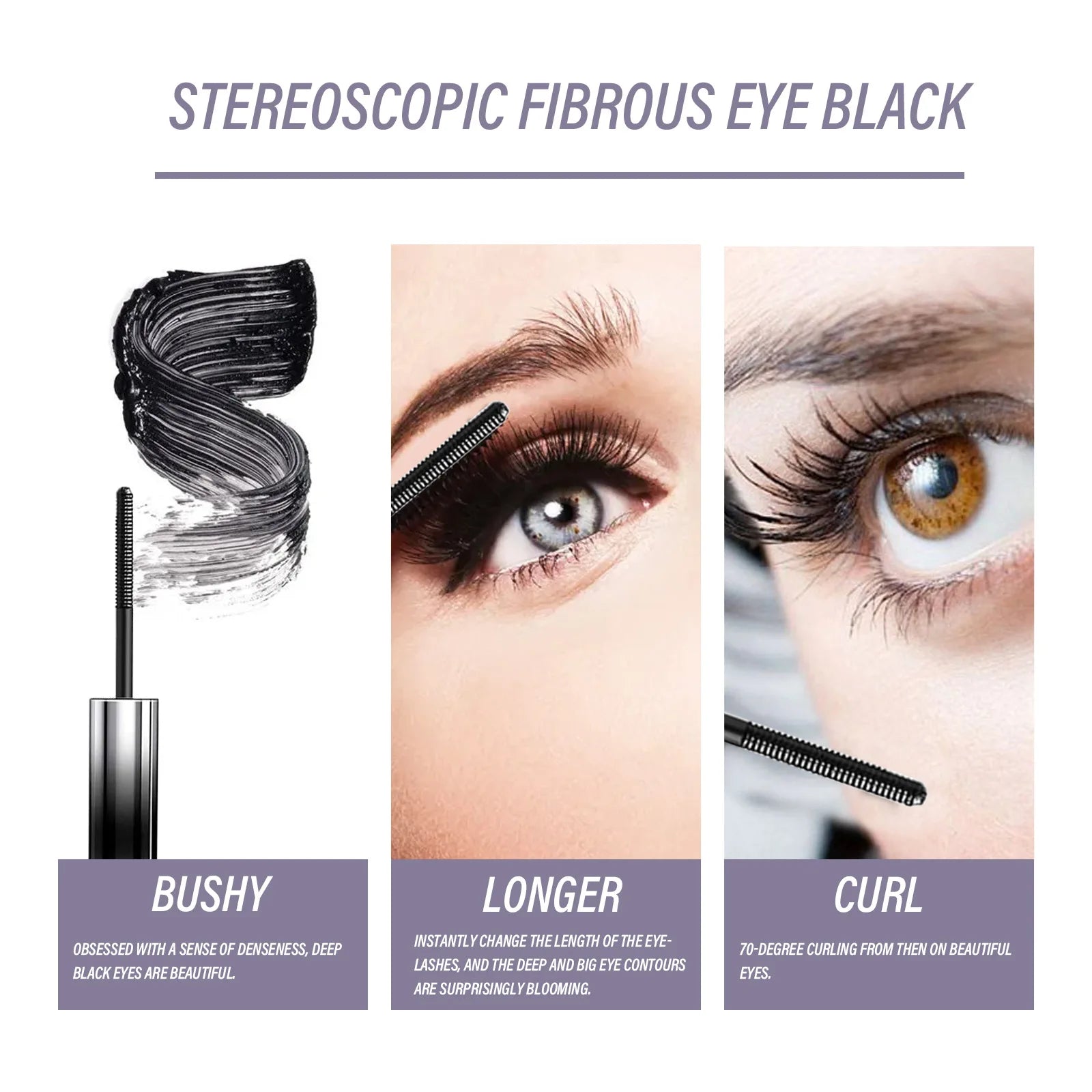 Silk Fiber Curling Eyelash Extension Mascara Lengthening Long Lasting Waterproof Eyes Black Lashes Brush Makeup Cosmetics