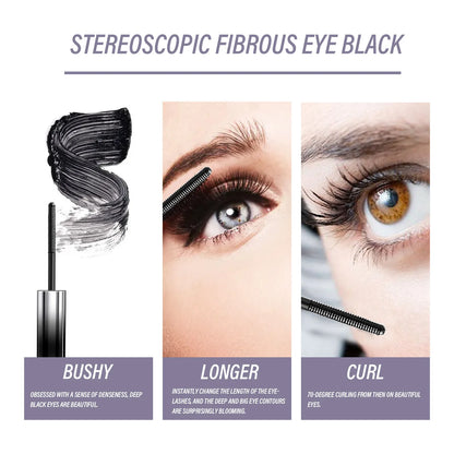 Silk Fiber Curling Eyelash Extension Mascara Lengthening Long Lasting Waterproof Eyes Black Lashes Brush Makeup Cosmetics