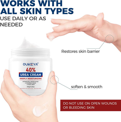 40% Urea Hand Foot Cream Intensive Moisturiser for Dry Cracked Skin | Intensive Moisturising Care for Dry Cracked Heels, Hands and Calloused Skin; 350G