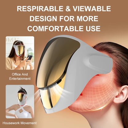 NIR LED Face Mask Red Light Therapy Respirable 3 Colors 807 Lamp Anti-Aging Acne Treat Reduce Wrinkle Full Facial Neck Care Mask