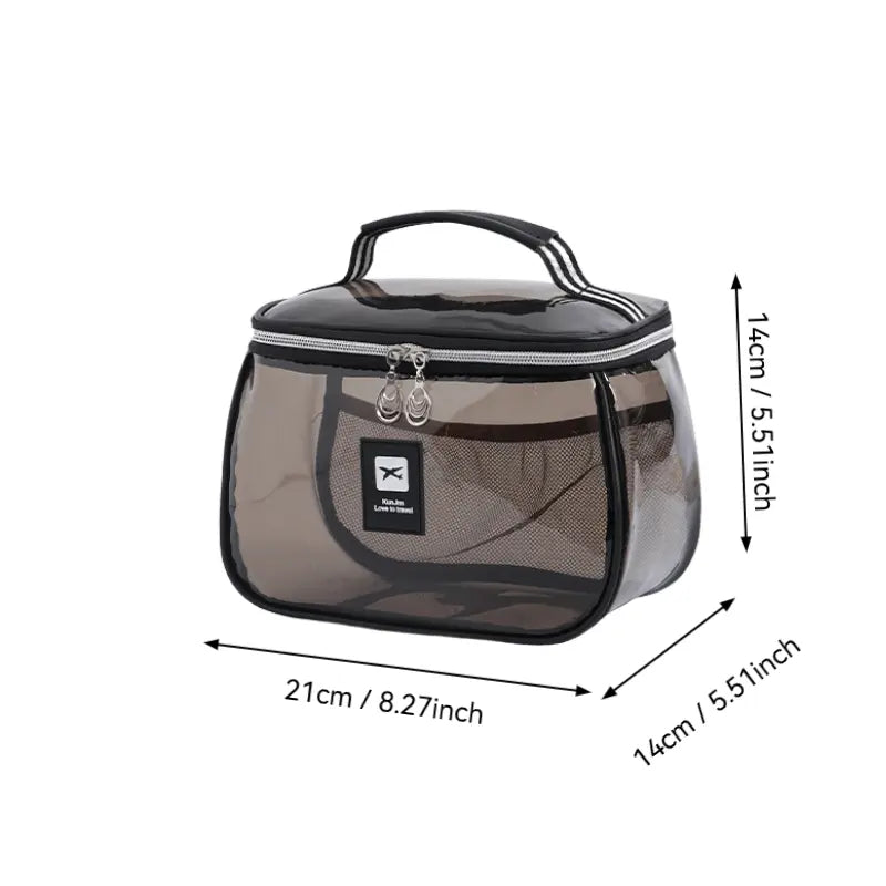 Luxury Retro Travel Organizer Bag - Waterproof Transparent Large-Capacity Home Storage Bag for Toiletries &amp; Cosmetics
