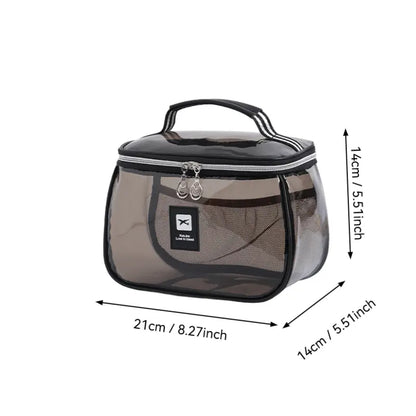 Luxury Retro Travel Organizer Bag - Waterproof Transparent Large-Capacity Home Storage Bag for Toiletries &amp; Cosmetics