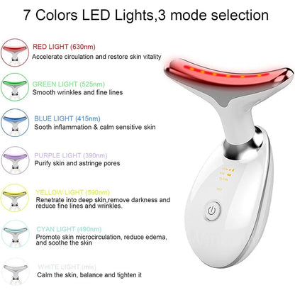 Microcurrent Face Neck Lifting Massager LED Photon Therapy Skin Tighten Massage Reduce Double Chin anti Wrinkle Beauty Device