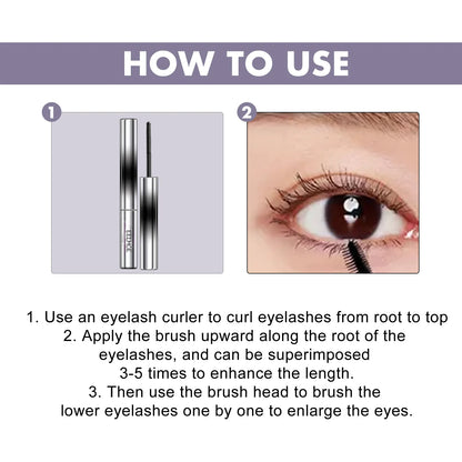 Silk Fiber Curling Eyelash Extension Mascara Lengthening Long Lasting Waterproof Eyes Black Lashes Brush Makeup Cosmetics