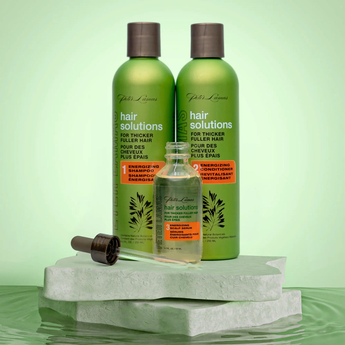 Peter Lamas 3-Step Energizing Hair Growth System – Shampoo, Conditioner &amp; Scalp Serum for Thicker, Fuller Hair