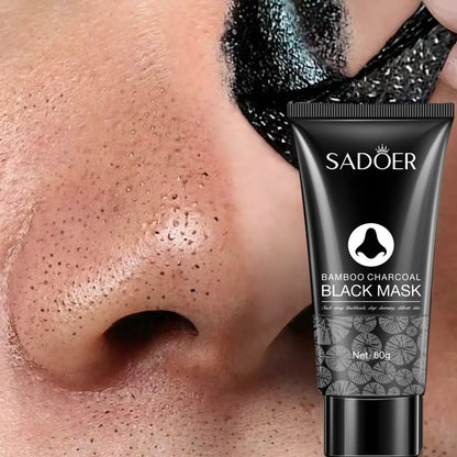 Blackhead Removal Peeling Mask Bamboo Charcoal Deep Pore Cleansing for Face &amp; Nose 60Ml Gentle Exfoliation Flawless Clear Comfort Facial Daily Skin Repair