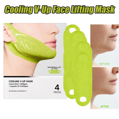 Cooling V-Up Face Lifting Mask Reduce Puffiness &amp; Pore Tightening Contouring Firming Chin Neck V-Shape Facial Patch