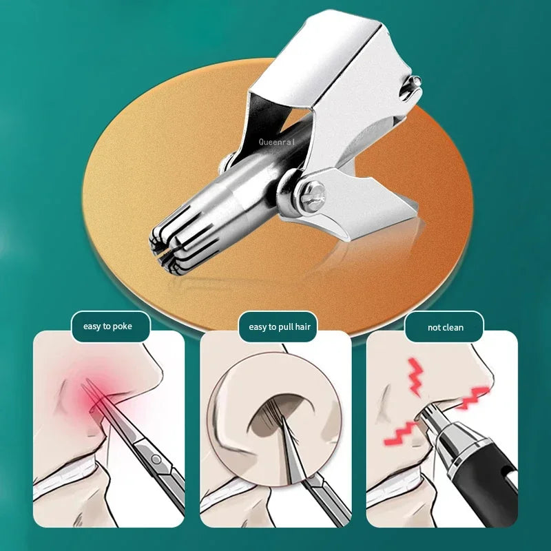 Nose Hair Ear Trimmer for Men Stainless Steel Manual Washable Portable Tondeuse Nez Hair Remover Nose Vibrissa Razor Shaver