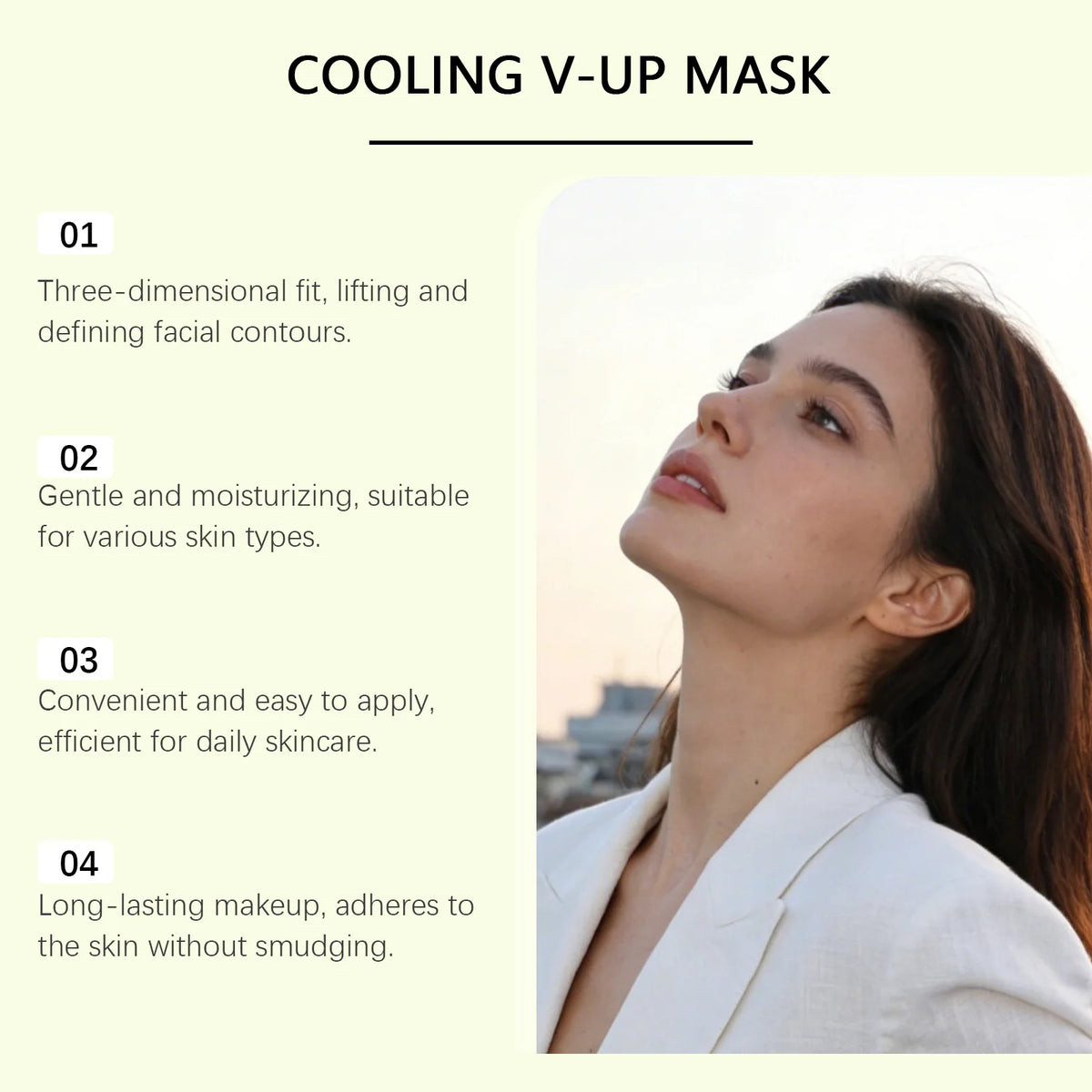 Cooling V-Up Face Lifting Mask Reduce Puffiness &amp; Pore Tightening Contouring Firming Chin Neck V-Shape Facial Patch