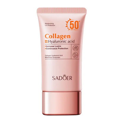 Collagen &amp; Hyaluronic Acid Liquid Sunscreen SPF50+ for Adults - 2-In-1 UV Protection &amp; Moisturizing Sunscreen for Face, Daily Use &amp; Outdoor Activities, Facial, Any, Hydrating, 50Ml, 100G, Self Care Products, Lightweight Gel