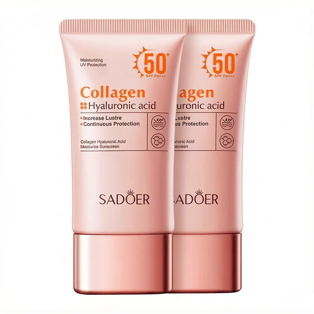 Collagen &amp; Hyaluronic Acid Liquid Sunscreen SPF50+ for Adults - 2-In-1 UV Protection &amp; Moisturizing Sunscreen for Face, Daily Use &amp; Outdoor Activities, Facial, Any, Hydrating, 50Ml, 100G, Self Care Products, Lightweight Gel