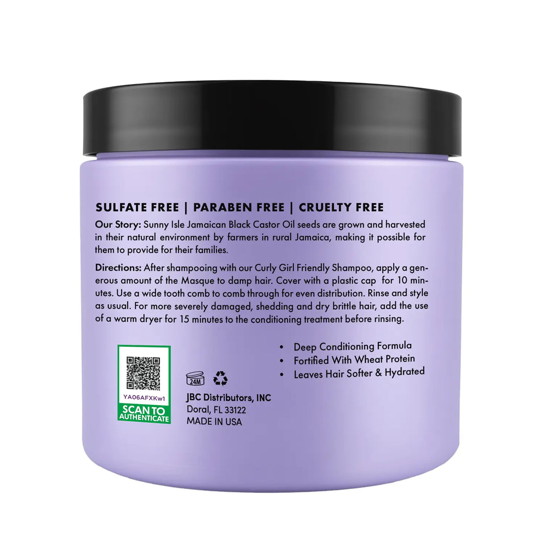 Sunny Isle Curly Girl Friendly Intensive Repair Masque 16Oz