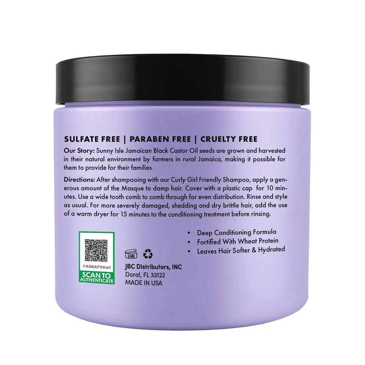 Sunny Isle Curly Girl Friendly Intensive Repair Masque 16Oz