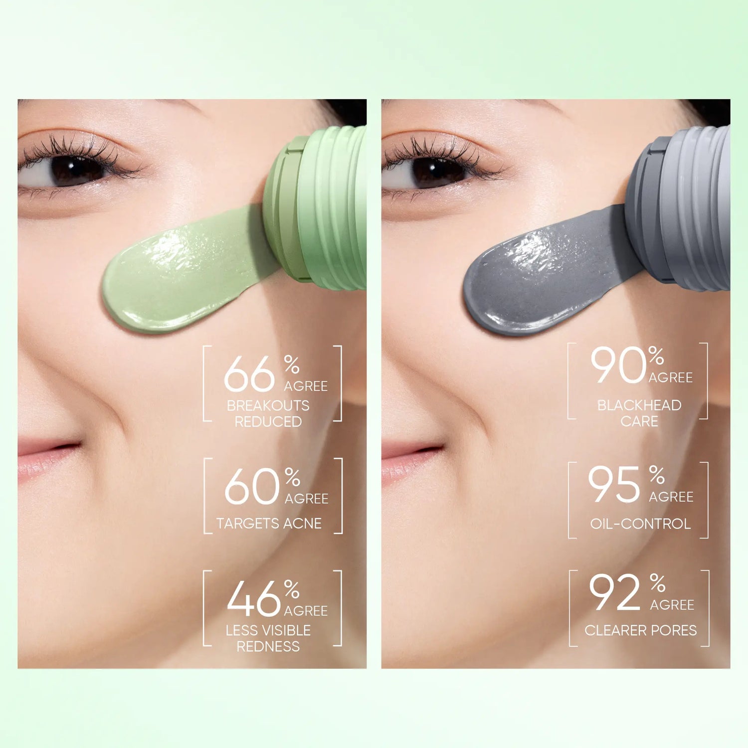 SKINTIFIC Mugwort &amp; Volcano Clay Stick Twin Combo - Glycolic Acid &amp; Salicylic Acid Exfoliating Duo - Gentle Non-Drying Clay Mask Sticks