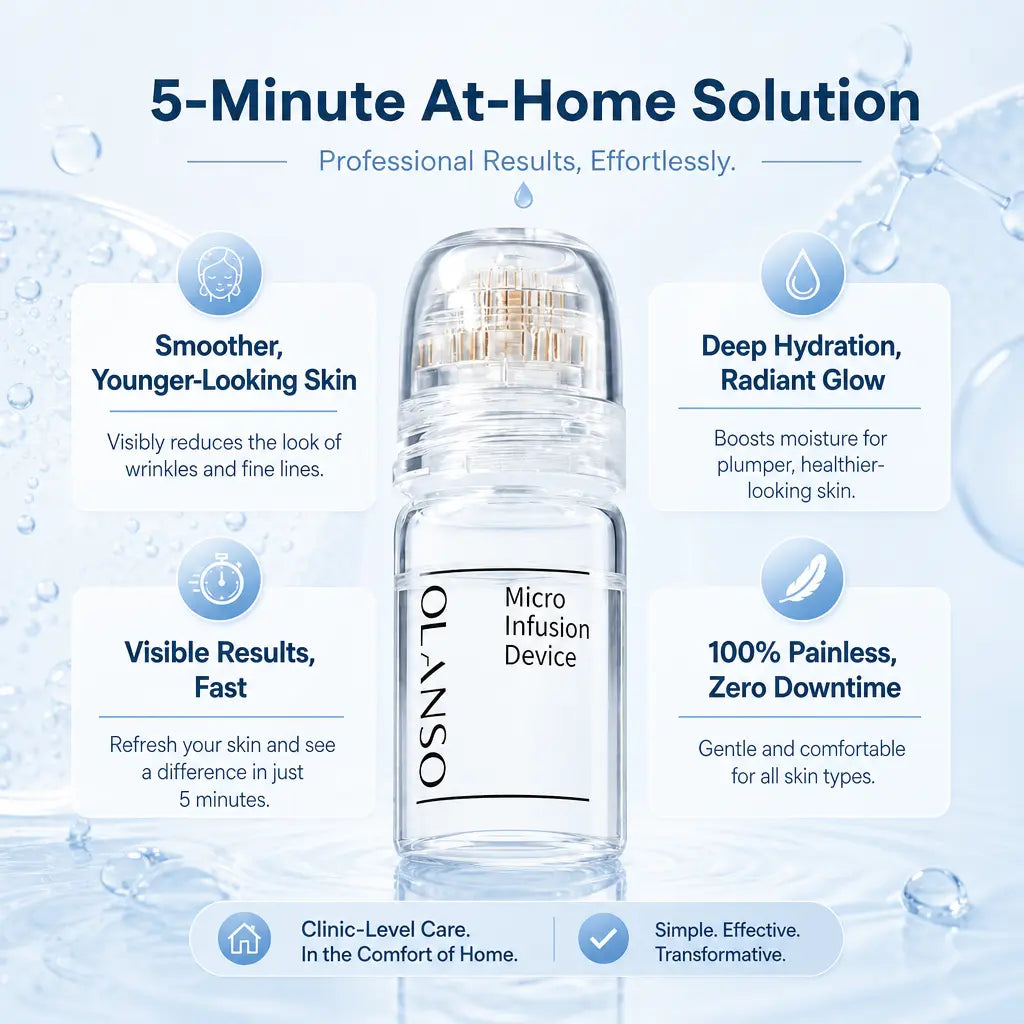 Olanso Facial Infusion Kit - 30 Ml Dropper Bottle Skin Care Kit with Radiant Serum &amp; Peptides, Multi-Pack for Glow up &amp; Aesthetic Glow, 1-Month Supply for All Skin Types, Dropper Bottle Skin Care Kits