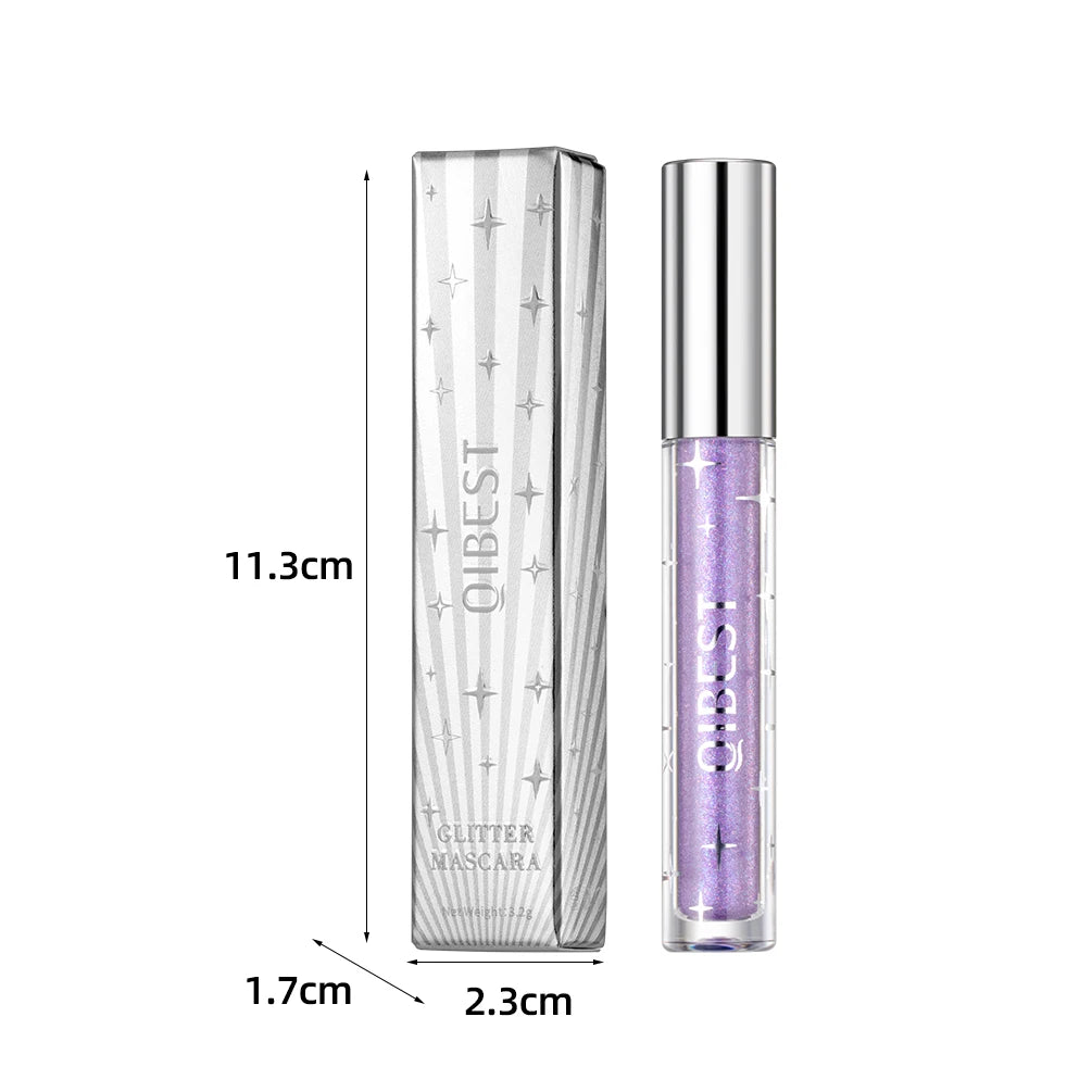 Sliver Gold Purple Glitter Mascara Quick Dry Lasting Waterproof Curling Thick Shiny Eyelash Diamond Mascara 3 Colors