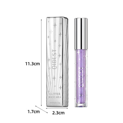 Sliver Gold Purple Glitter Mascara Quick Dry Lasting Waterproof Curling Thick Shiny Eyelash Diamond Mascara 3 Colors
