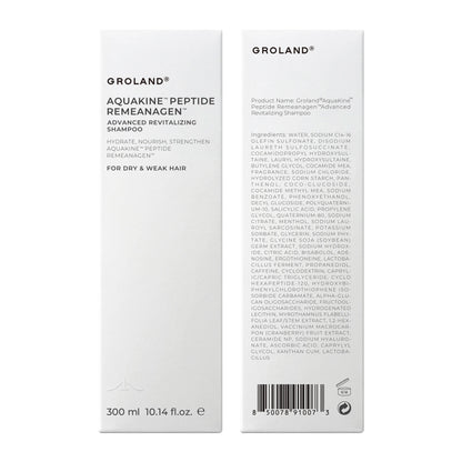GROLAND Hydrating Shampoo for Dry Hair with Panthenol, Hyaluronic Acid, Ceramide NP, Caffeine, Remeanagen and Aquakine for Soft, Manageable Hair, 10.14 Fl Oz (300 Ml)