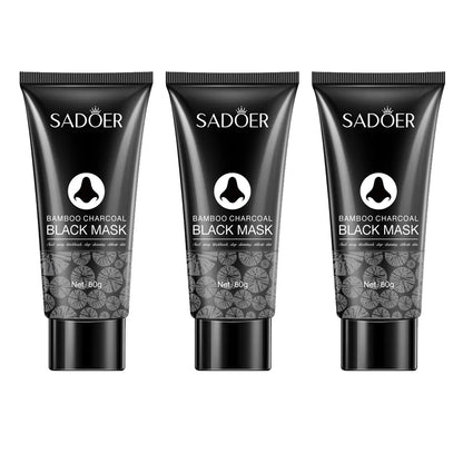 Blackhead Removal Peeling Mask Bamboo Charcoal Deep Pore Cleansing for Face &amp; Nose 60Ml Gentle Exfoliation Flawless Clear Comfort Facial Daily Skin Repair