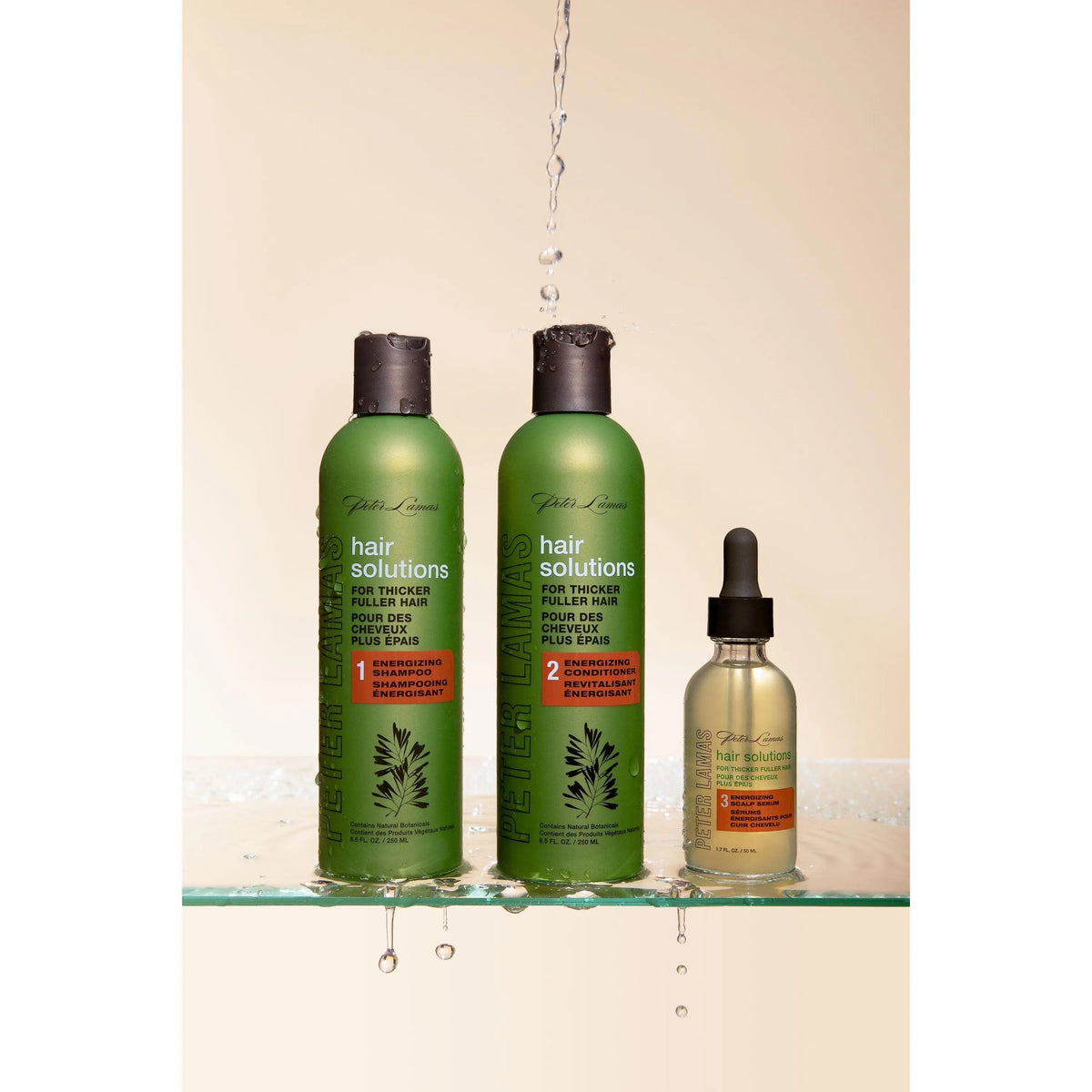 Peter Lamas 3-Step Energizing Hair Growth System – Shampoo, Conditioner &amp; Scalp Serum for Thicker, Fuller Hair