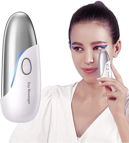 Eye Massager with Heat and Vibration, Anti-Aging Mini Eyes Facial Massager Tool, for Dark Circles Eye Bags Puffiness, Eye Lip Wrinkle Remover Promote Essence Absorption, Gifts for Women &amp; Men…