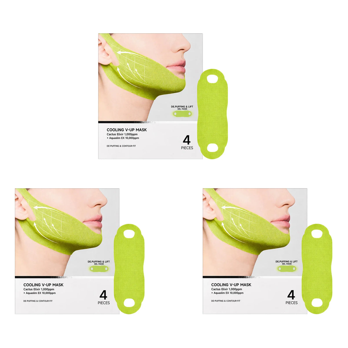 Cooling V-Up Face Lifting Mask Reduce Puffiness &amp; Pore Tightening Contouring Firming Chin Neck V-Shape Facial Patch