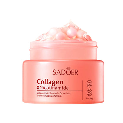 Korean Brightening Face Lotion Capsules - Firming Collagen &amp; Vitamin C Moisturizing Cream for Uneven Skin Tone, Hydrate &amp; Deep Moisture Glow, Korean Skincare