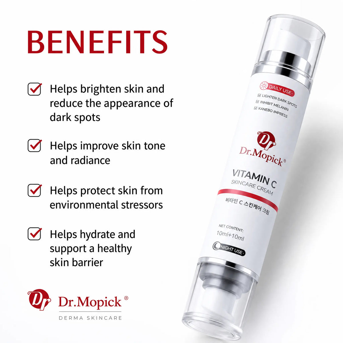 Vitamin C &amp; Niacinamide Face Serum, a Moisturizing Beauty Product That Brightens Dull Skin for a Fresh Glow - Dual Chamber Complex for Day &amp; Night Use, All Skin Types, Hydrate, Face Care Products, All-Day Moisturizers &amp; Mists, Single Item
