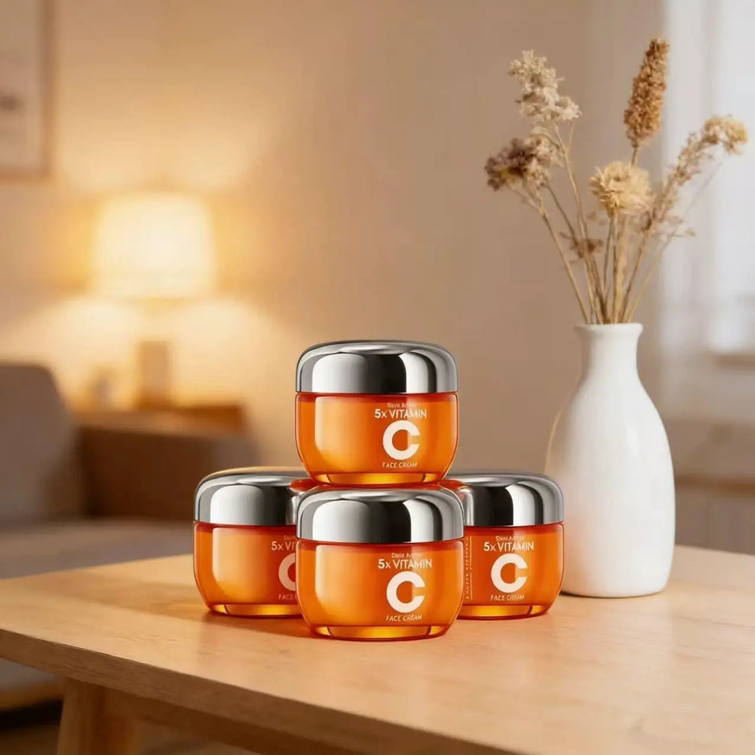 Vitamin C Face Cream, Daily Hydrating Moisturizer to Plump and Smooth Skin, Lightweight Formula for All Skin Types for Adults, Moisturize, Plump Skin